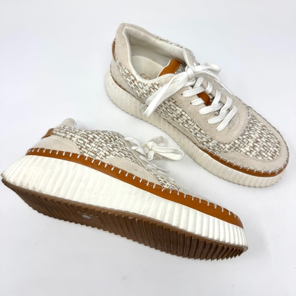 Matisse Shoes - Matisse Woven Platform Sneakers – Neutral Tweed Lace-Up Shoes Size 10